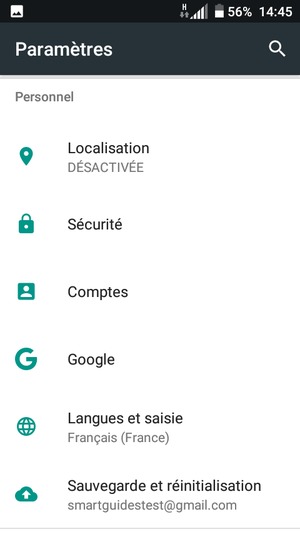 Sélectionnez Sécurité