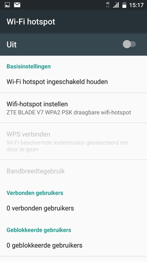 Selecteer Wifi-hotspot instellen