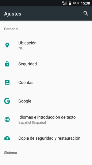Desplácese y seleccione Copia de seguridad y restauración