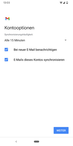 Wählen Sie WEITER