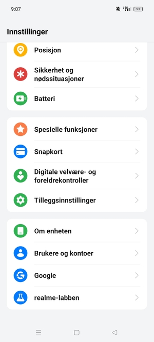 Bla til og velg Om enheten
