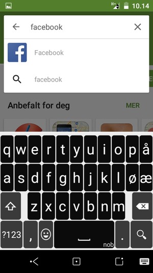 Skriv inn applikasjonsnavnet og velg Søk