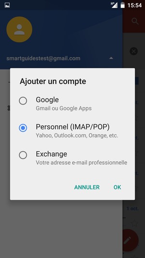 Sélectionnez Personnel (IMAP/POP) puis OK