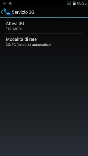 Seleziona Modalità di rete