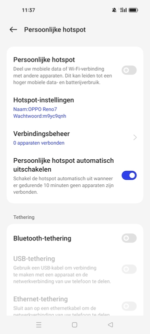 Selecteer Hotspot-instellingen