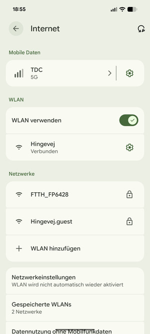 Sie sind nun mit dem WLAN-Netzwerk verbunden