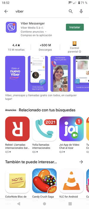 Seleccione la aplicación