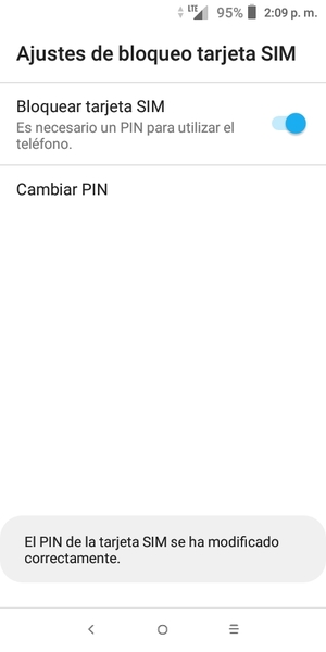 Su PIN de la SIM ha sido cambiado