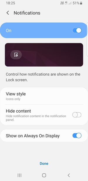 Select your preferred options and select Done