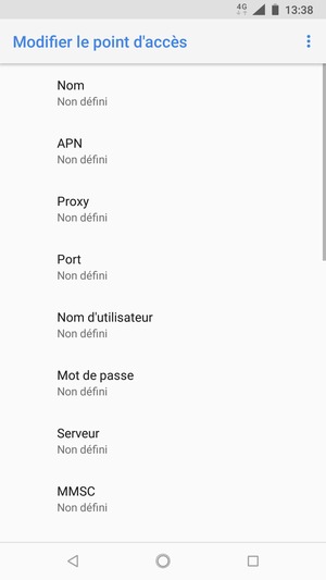 Saisissez les informations Internet
