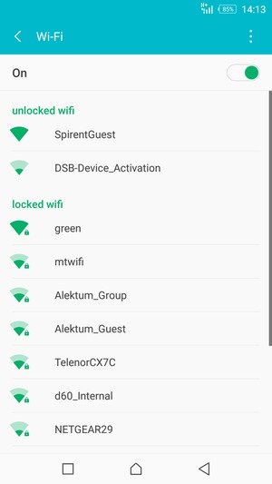 Select the wireless network you want to connect to
