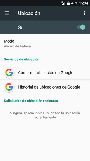 Desactive Ubicación