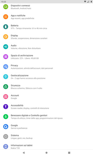 Scorri e seleziona Sicurezza