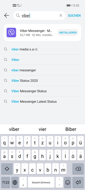 Geben Sie den Namen der App ein und wählen Sie SUCHEN
