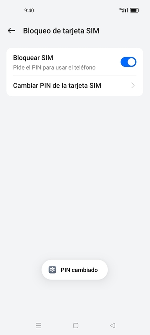 Su PIN de la tarjeta SIM ha sido cambiado