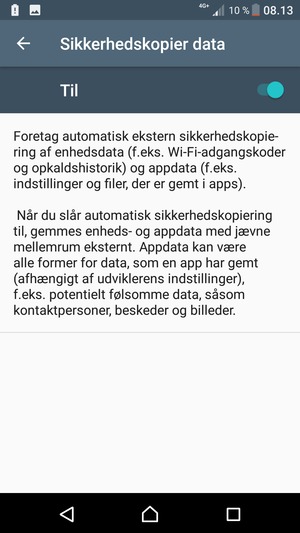 Vælg Tilbage-knappen