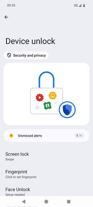 Select Screen lock