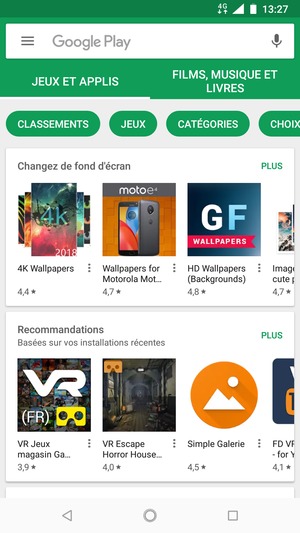 Sélectionnez la barre de Recherche