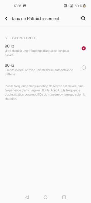 Sélectionnez 60Hz