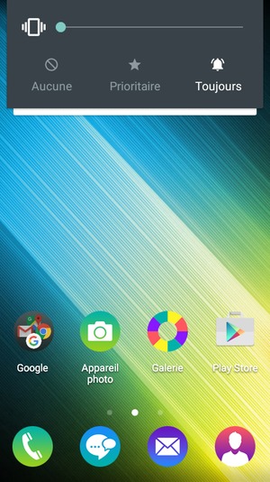 Appuyez une fois de plus pour passer en mode vibreur, qui est approuvé par une courte vibration