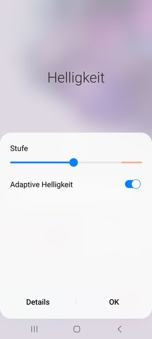 Schalten Sie Adaptive Helligkeit ein und wählen Sie OK