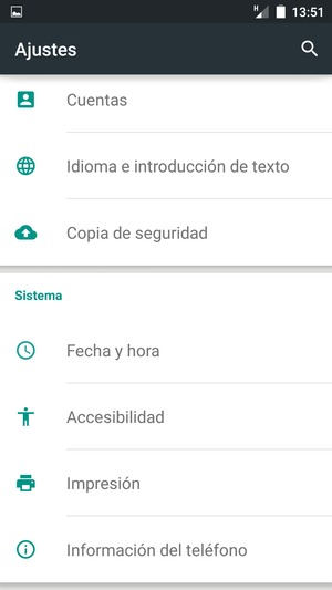 Desplácese y seleccione Información del teléfono