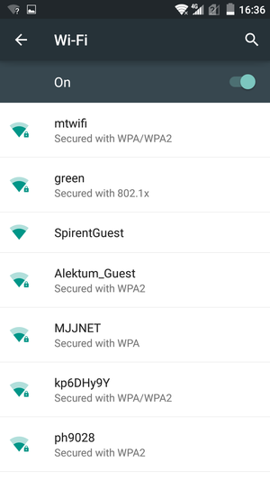 Select the wireless network you want to connect to