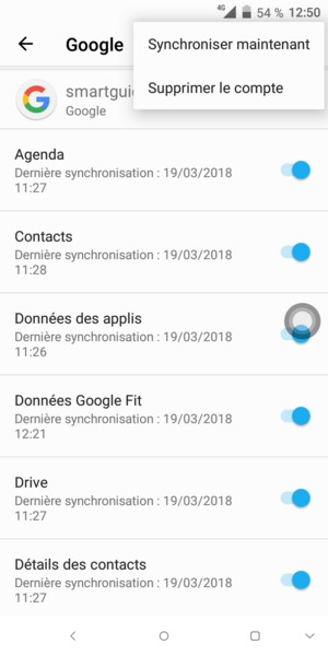 Sélectionnez Synchroniser maintenant