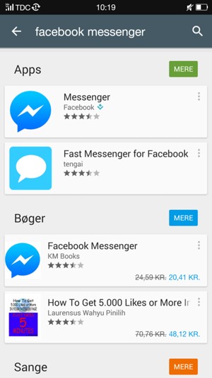 Vælg appen