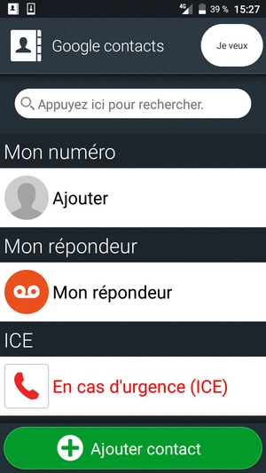 Sélectionnez Je veux