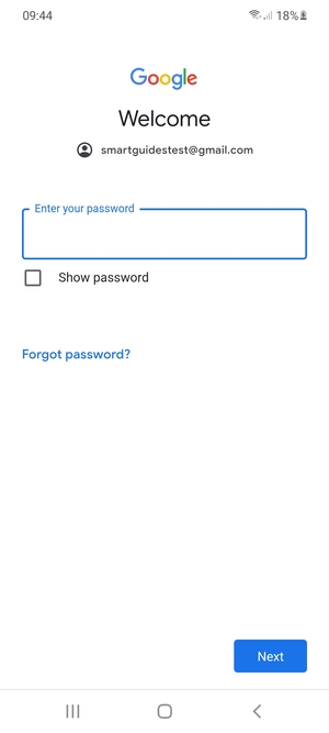 Enter your Gmail password and select Next