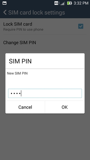 Enter your New SIM PIN and select OK