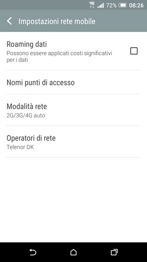 Seleziona Modalità rete