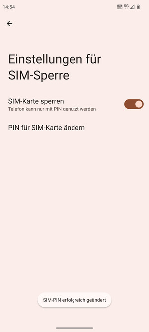 Ihre SIM-PIN wurde geändert