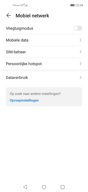 Selecteer Mobiele data