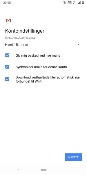 Vælg NÆSTE