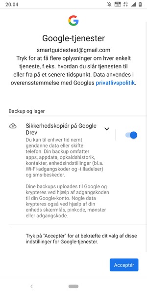 Vælg Acceptér