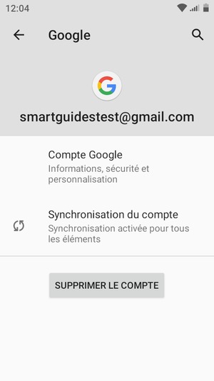 Sélectionnez Synchronisation du compte