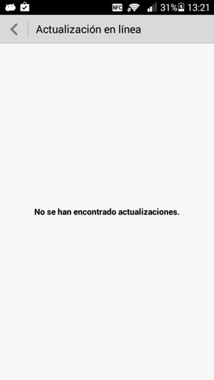 Si su teléfono está actualizado, verá la siguiente pantalla.