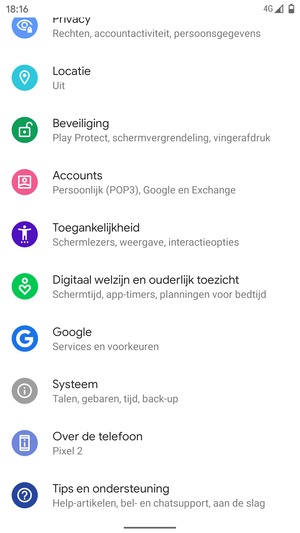 Scroll naar en selecteer Systeem