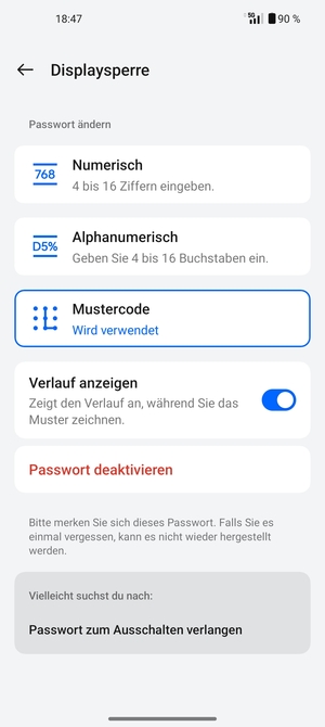 Ihr Handy ist jetzt mit einer Bildschirmsperre gesichert