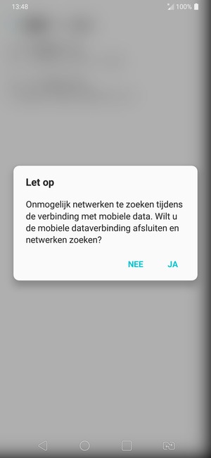 Selecteer JA