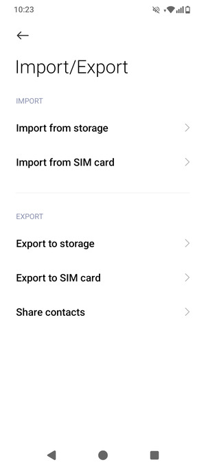 Select Import from SIM card