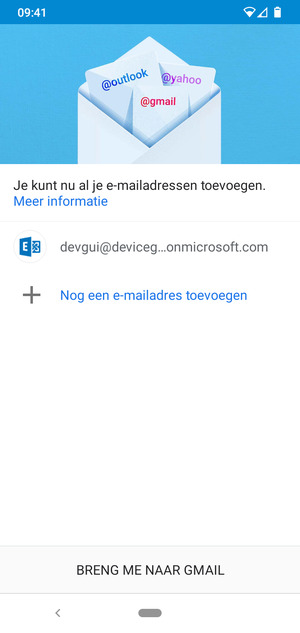 Selecteer BRENG ME NAAR GMAIL