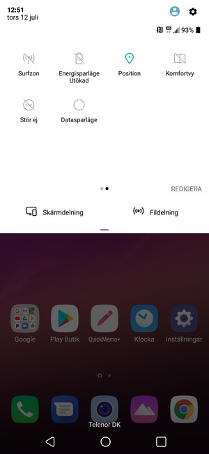 Stäng av Position