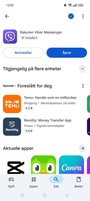 Velg Åpne