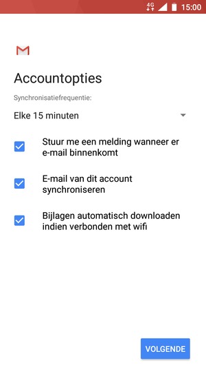 Selecteer VOLGENDE