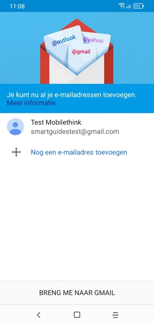 Selecteer BRENG ME NAAR GMAIL