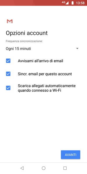 Seleziona AVANTI