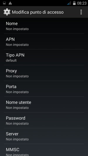 Seleziona Tipo APN